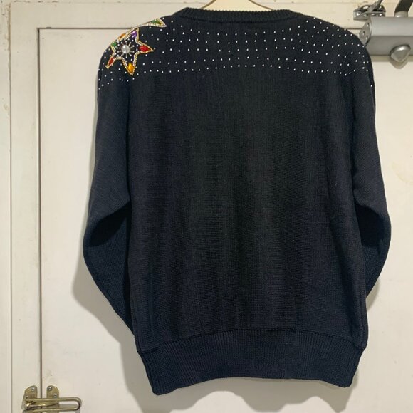 VINTAGE TAMRA EMBELLISHED KNIT COTTON BLEND SWEATERS SIZE L - Picture 7 of 9